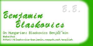 benjamin blaskovics business card